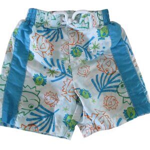 B.T. Kids Swim Trunks Boy Size 12M Blue Green  Fish Ocean Infant Toddler Bottoms